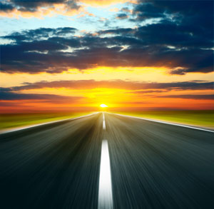 Road at sunset